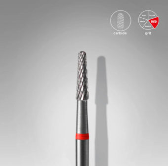  Carbide Nail Drill Bit, &quot;Cone&quot; Red, Diameter 2.3 Mm / Working Part 8 Mm