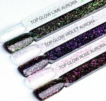 Top Glow Rose Aurora Flakes  - NEONAIL