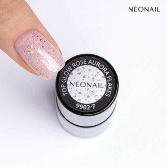 Top Glow Rose Aurora Flakes  - NEONAIL