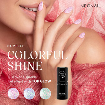 Top Glow Rose Aurora Flakes  - NEONAIL