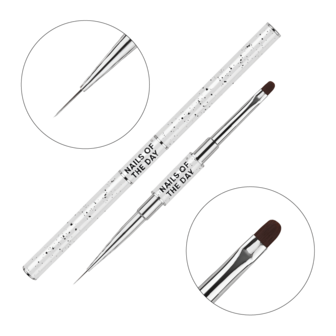 NAILSOFTHEDAY Professional Brush 2-in-1: Liner &amp; Oval, 11 mm