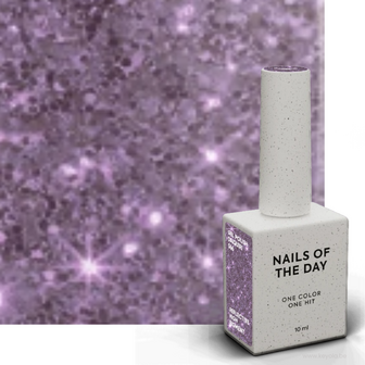 gelpolish in de kleur &#039;Daiquiri&#039; van het merk Nails Of The Day - paarse glitter tint
