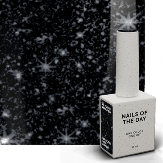 gelpolish in de kleur &#039;Deniels&#039; van het merk Nails Of The Day- zwarte glitter tint