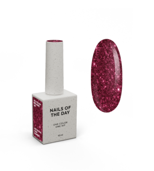 gelpolish in de kleur &#039;Red Mary&#039; van het merk Nails Of The Day- rode glitter tint