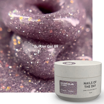 Builder gel 89 van het merk Nails Of The Day - paarse tint met glitter deeltjes