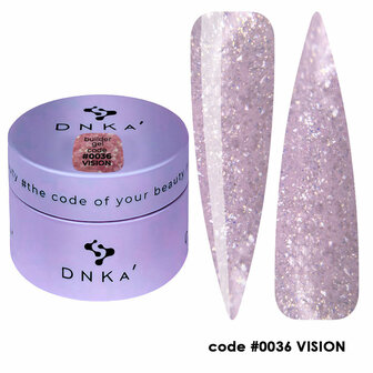builder gel van DNKa' in de kleur ' 0036 Vision' - roze glitter tint