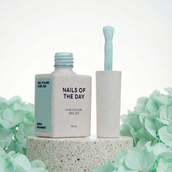 gelpolish in de kleur 'Chic ' van Nails Of The Day - pastel groene tint