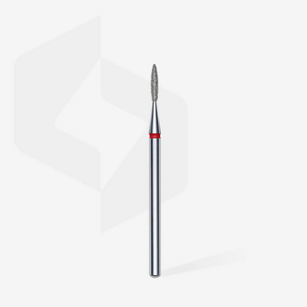 Diamond nail drill bit flame red, head diameter 1,6 mm, working part 8 mm