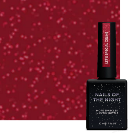 NAILSOFTHENIGHT  Let's special Céline - rode glitter tint
