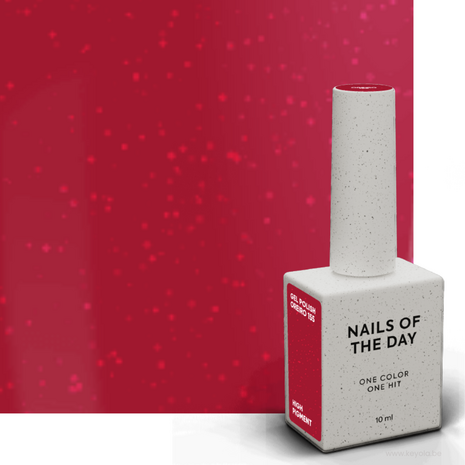 gelpolish in de kleur 'oreiro' van het merk Nails Of The Day- rode glitter tint