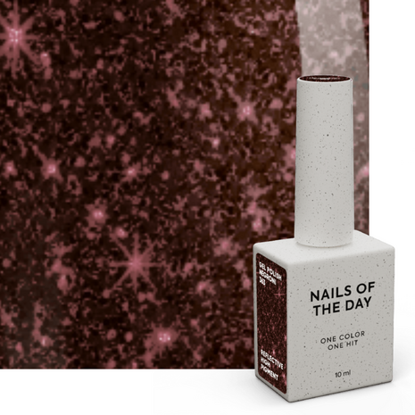 gelpolish in de kleur 'Negroni' van het merk Nails Of The Day - donker rode glitter tint