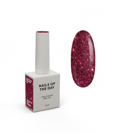 gelpolish in de kleur 'Red Mary' van het merk Nails Of The Day- rode glitter tint