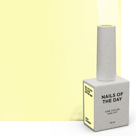 gelpolish in de kleur 'Yellow Butter' van het merk Nails of the Day' - licht gele tint