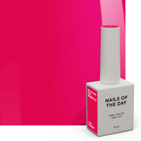 gelpolish in de kleur &#x0027;viva magenta&#x0027; van het merk Nails Of The Day- roze tint