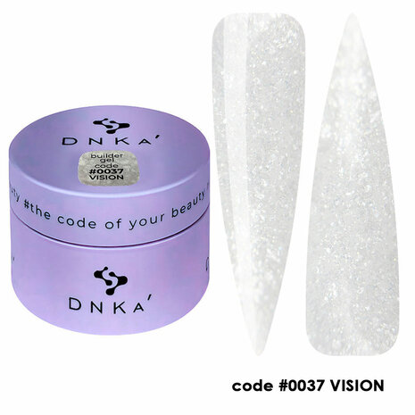 Builder gel van DNKa' in de kleur '0037 Vision' - witte glitter tint