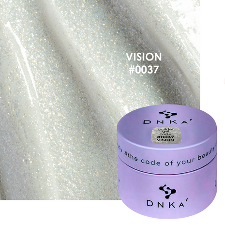 Builder gel van DNKa' in de kleur '0037 Vision' - witte glitter tint