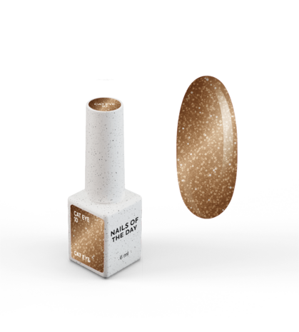 gelpolish in de kleur 'Cat Eye 10' van Nails Of The Day - bruine glitter tint