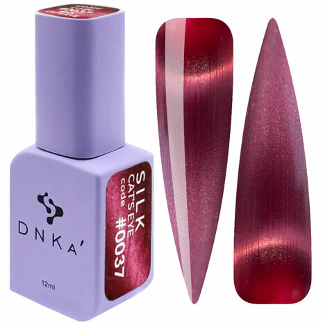 gelpolish van het merk DNKa' in de kleur '0037 Cat's Eye Silk' - donker rode tint