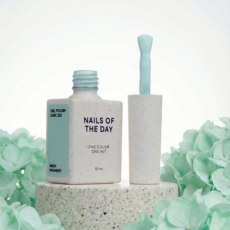 gelpolish in de kleur 'Chic ' van Nails Of The Day - pastel groene tint