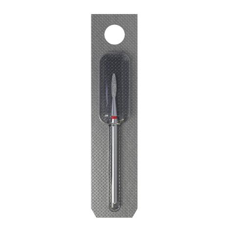 Diamond nail drill bit flame red, head diameter 1,6 mm, working part 8 mm