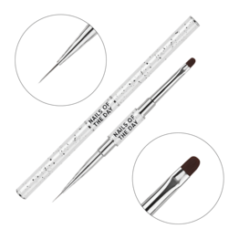NAILSOFTHEDAY Professional Brush 2-in-1: Liner & Oval, 11 mm